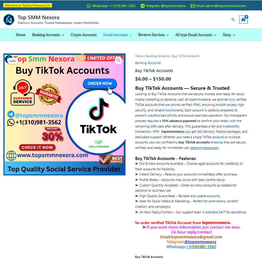 Where can I buy an authentic tiktok account with 7k