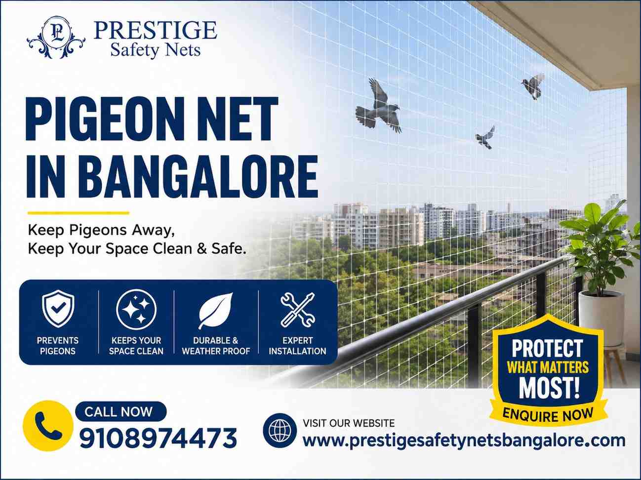 Affordable Pigeon Net in Bangalore for Homes and Offices