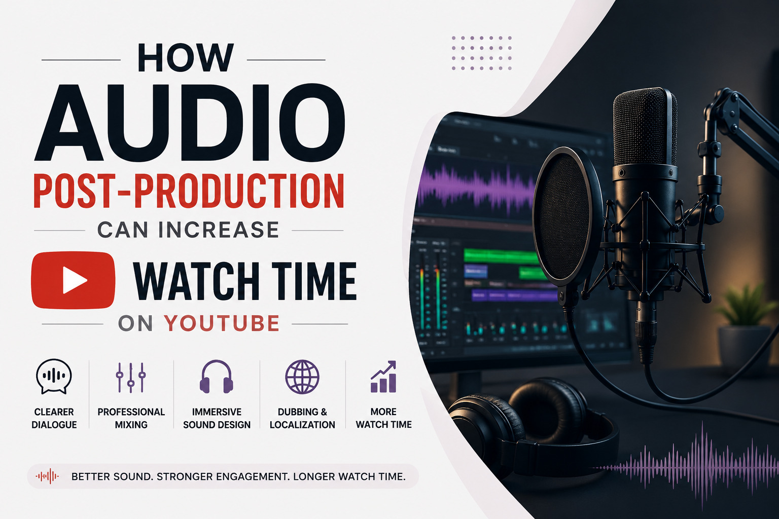 How Audio Post-Production Can Increase Watch Time on YouTube