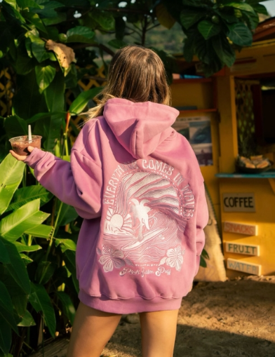 Comfort, Style, and Color The Pink Palm Puff Hoodie