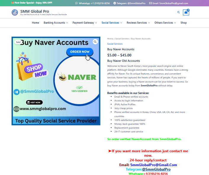 9 Best Sites to Buy Naver Accounts with Full Access-SmmGlobalPro