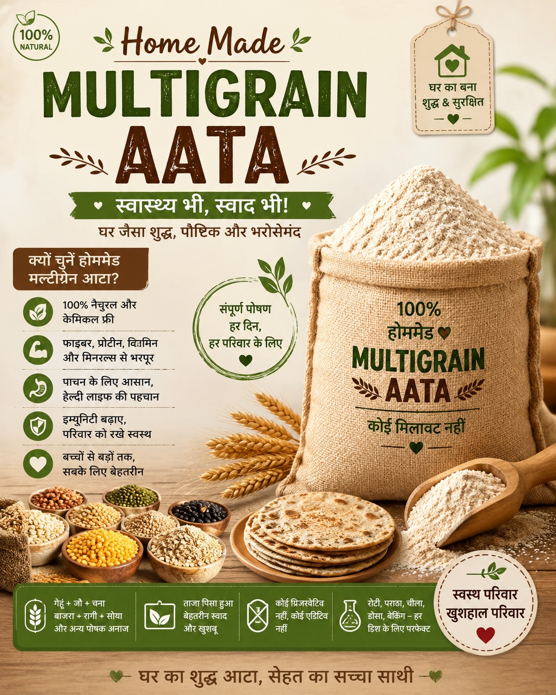 Homemade Multigrain Atta: सेहत के लिए काफी फायदेमंद है मल्टीग्रेन आटा, जानें इसे घर पर बनाने का आसान तरीका