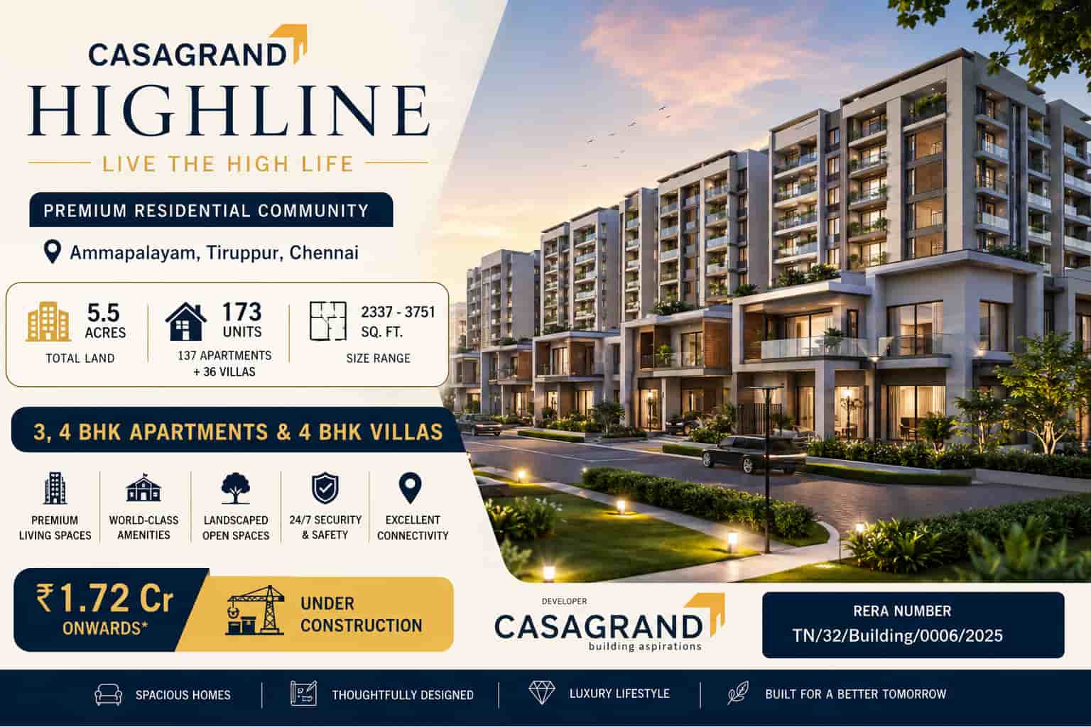 Casagrand Highline: Elegant Apartments & Villas in Chennai