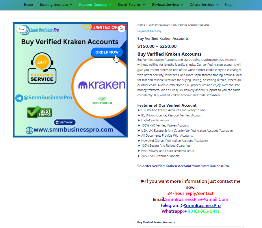 Buy Verified Kraken Accounts | Secure USA/EU 100% KYC ...