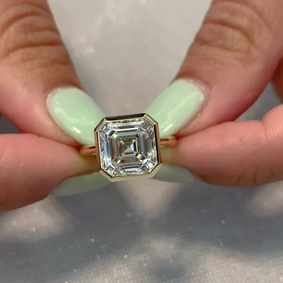 Elegant Lab Created Asscher Cut Diamond Ring Ideas for Brides