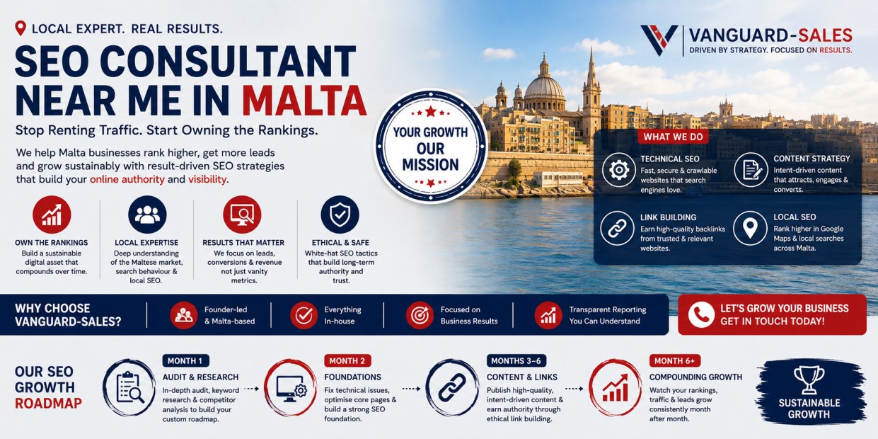 SEO Consultant Near Me | Malta-Based Expert | Vanguard-Sales