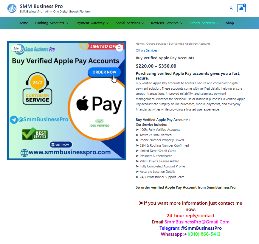Top 41 Sites to Buy Verified Apple Pay Accounts