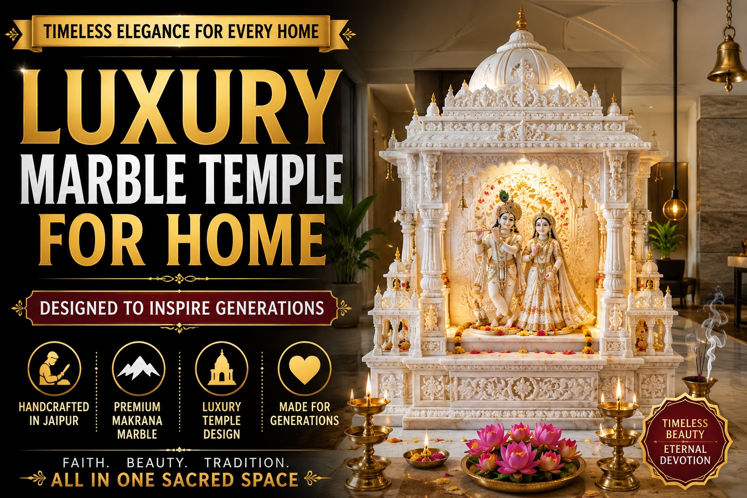 Luxury Marble Temple for Home Designs That Never Go Out of Style